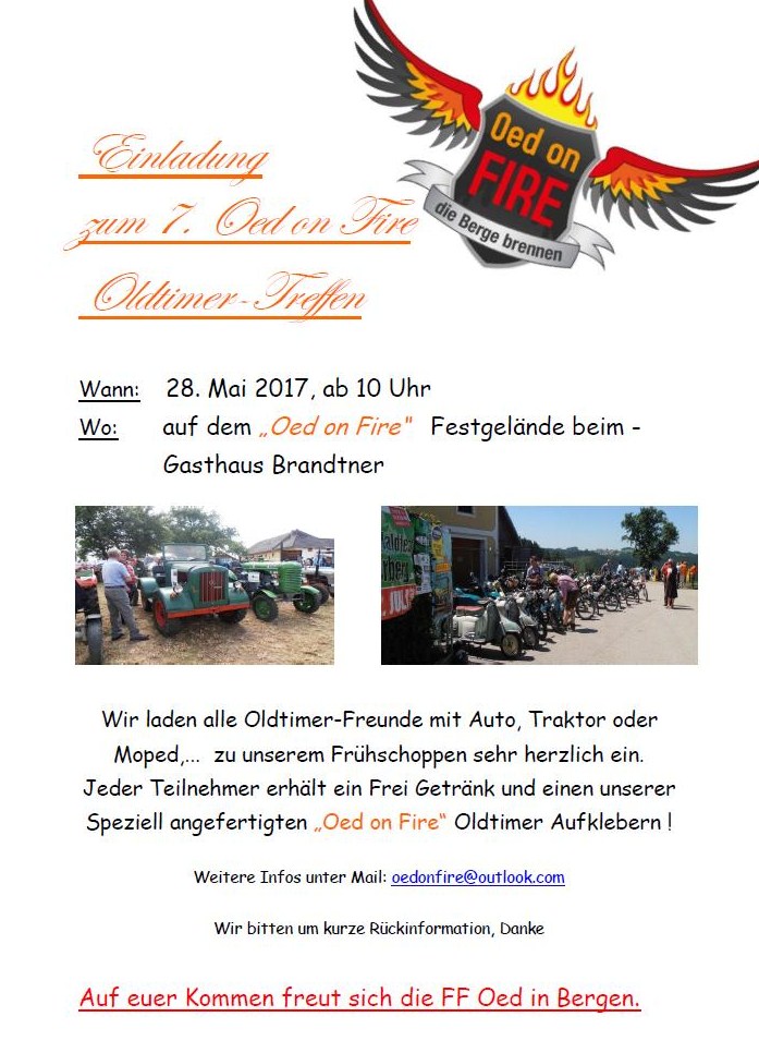 Oldtimertreffen Oed in Bergen Gem. Hartkirchen Bez. Eferding 28. Mai 2017