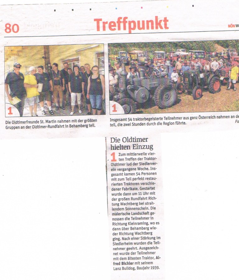 27. Behamberg Steyr-Oldtimer-Traktor-Treffen 19. Juli 2014 Zeitung
